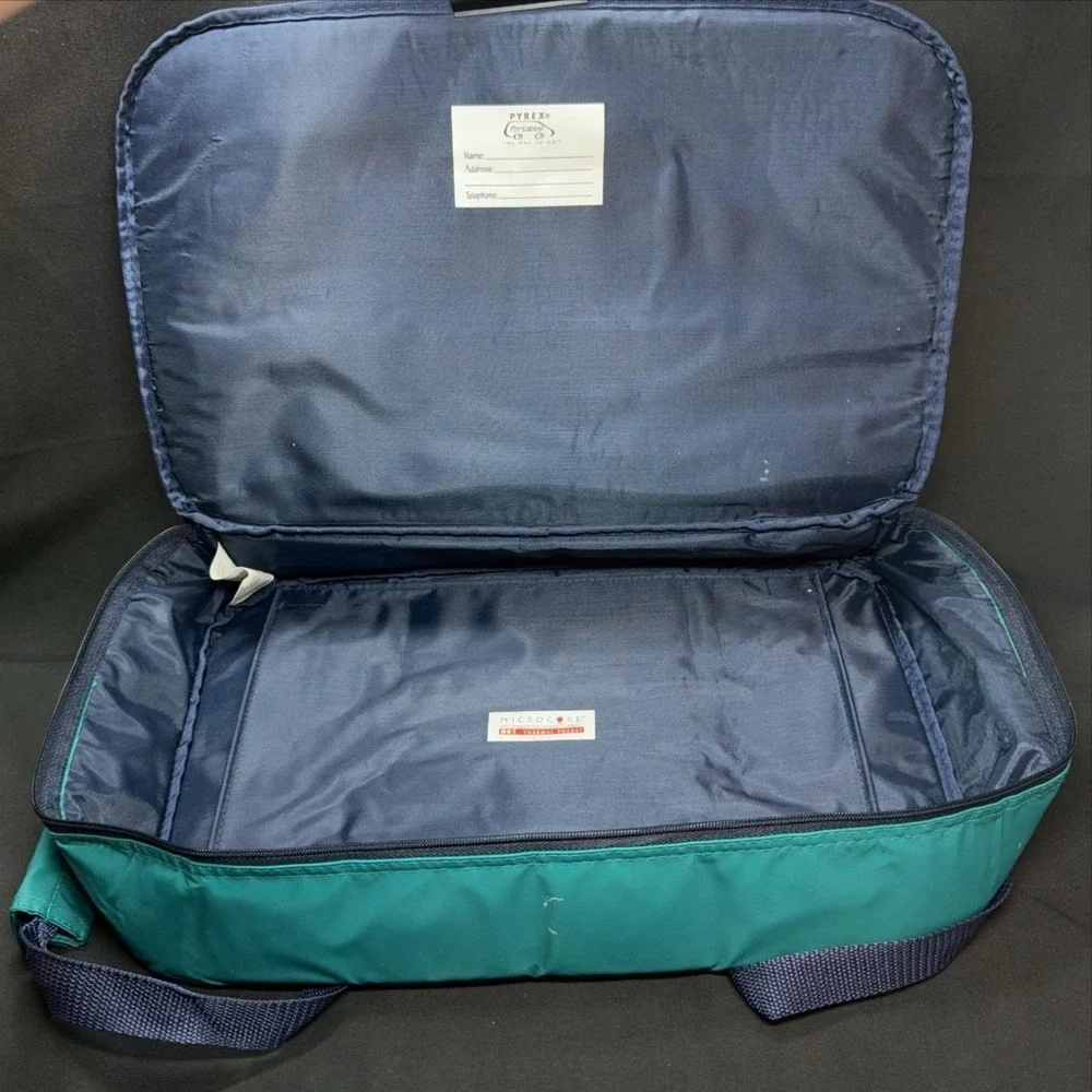 Pyrex Portables Green Insulated Lunch Food Carrier Microcore Thermal Tote Bag